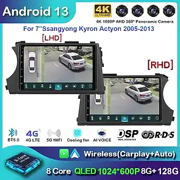 Carplay 2Din Android автомобильный радиоприемник мультимедиа 4G WIFI GPS 7 дюймов для Ssangyong Kyron Actyon 2005-2013 навигация автомобильная стереосистема авторадио