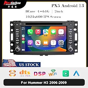 Hualingan Car Stereo Radio For Hummer H3 2006-2009 GPS Navigation Android 13 Head Unit Carplay Player Android Auto WiFi  BT RDS