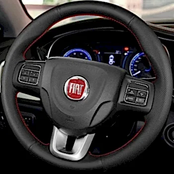 Автомобильный чехол на рулевое колесо из искусственной кожи для Fiat Punto Bravo Linea Qubo Doblo DIY Чехол рулевого колеса Wrap Автомобильные аксессуары