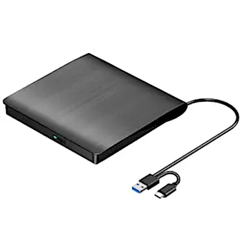Внешний привод CD DVD +/-RW, USB 3.0 и USB-C Портативный проигрыватель для записи CD и DVD-ROM, устройство для чтения, записи и перезаписи дисков
