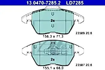 КОЛОДКИ ПЕР AUDI A3/VW GOLF V/TOURAN 03- CERAMIC от официального дистрибьютора, производитель - ATE, артикул 13047072852