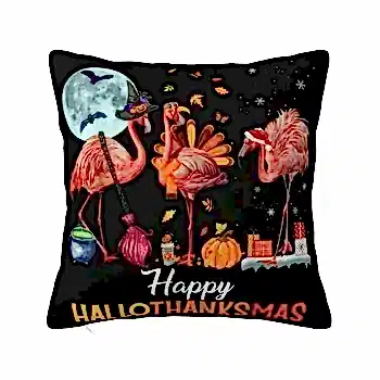 Наволочка Happy Hallo Thanks Mas Flamingo Moon Pumpkin