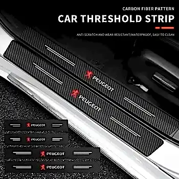 Наклейки на порог автомобиля для Peugeot 108, логотип, светящиеся наклейки на порог, защита от царапин, защита педали для входа, полоса
