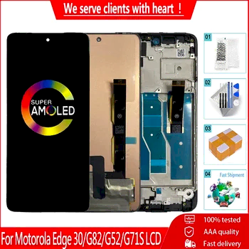 Оригинальный ЖК-дисплей для Motorola Moto G82 G52 G71S, сенсорный экран AMOLED, дигитайзер в сборе, замена для Motorola Edge 30, ЖК-дисплей