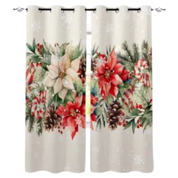 Рождественские шторы 100% Полиэстер